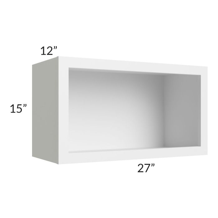 Asheville White Shaker 27x15 Wall Open Cabinet