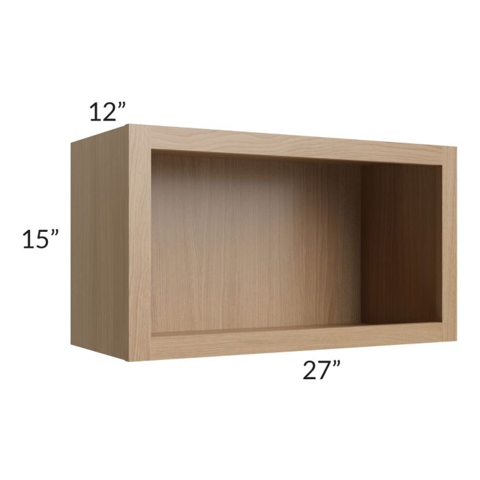 Asheville Rift Oak Shaker 27x15 Wall Open Cabinet