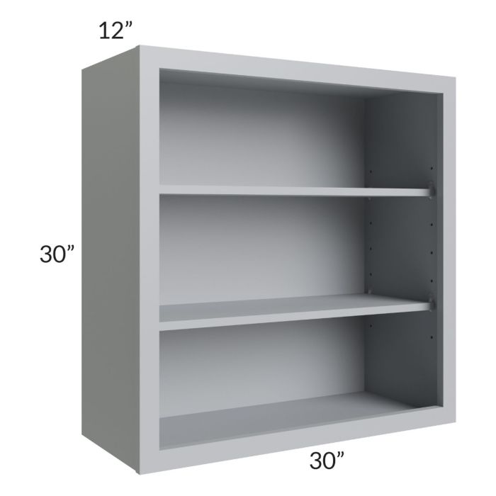 Asheville Grey Shaker 30x30 Wall Open Cabinet