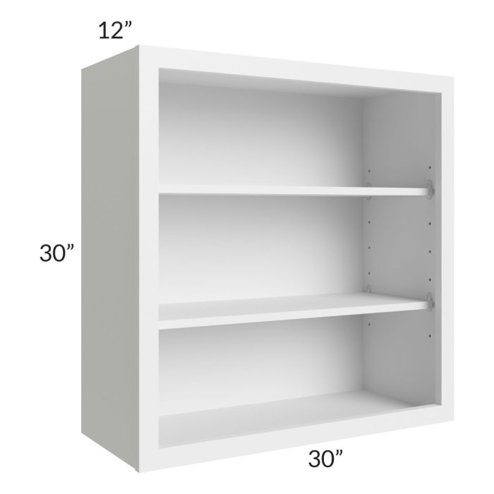 Asheville White Shaker 30x30 Wall Open Cabinet