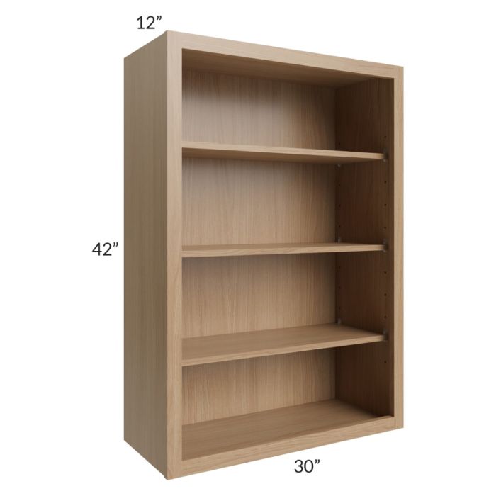 Asheville Rift Oak Shaker 30x42 Wall Open Cabinet