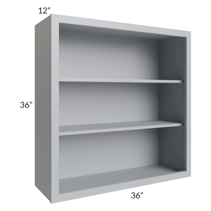 Asheville Grey Shaker 36x36 Wall Open Cabinet