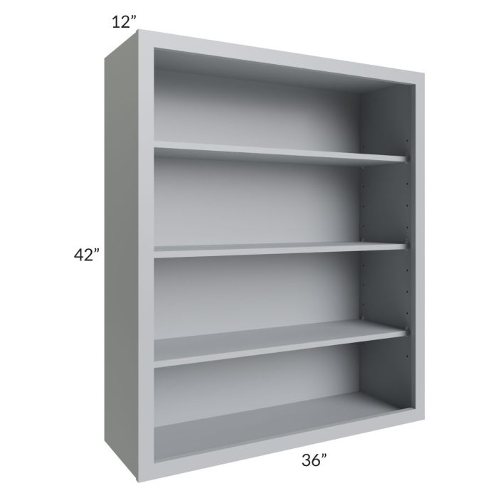 Asheville Grey Shaker 36x42 Wall Open Cabinet