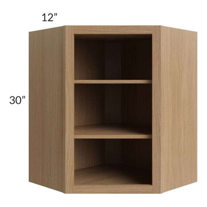 Asheville Rift Oak Shaker 24x30 Wall Diagonal Corner Open Cabinet