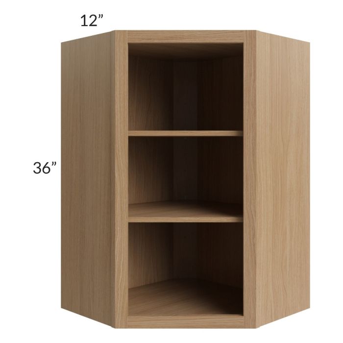 Asheville Rift Oak Shaker 24x36 Wall Diagonal Corner Open Cabinet