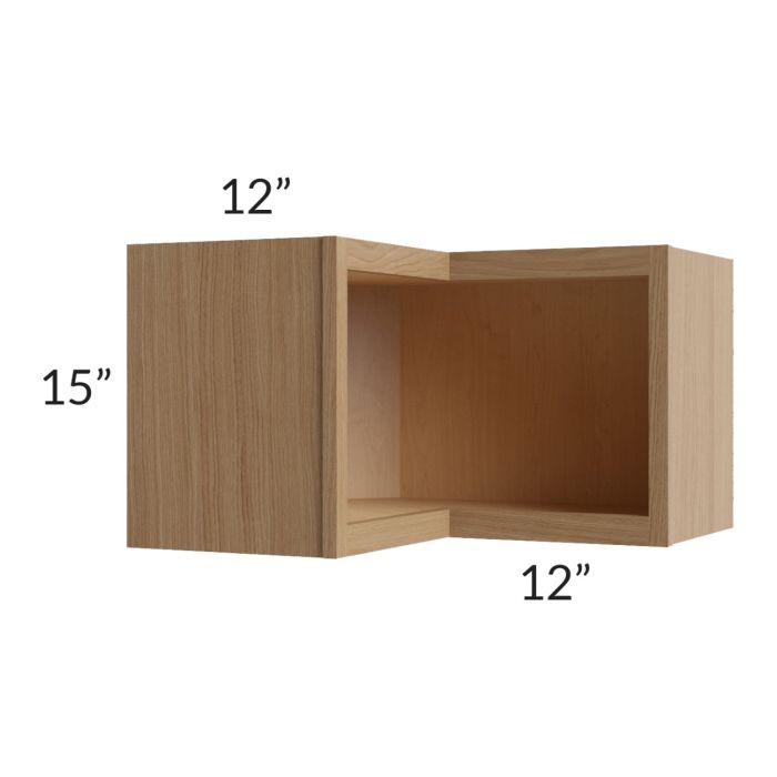 Asheville Rift Oak Shaker 24x15 Wall Diagonal Corner Open Cabinet