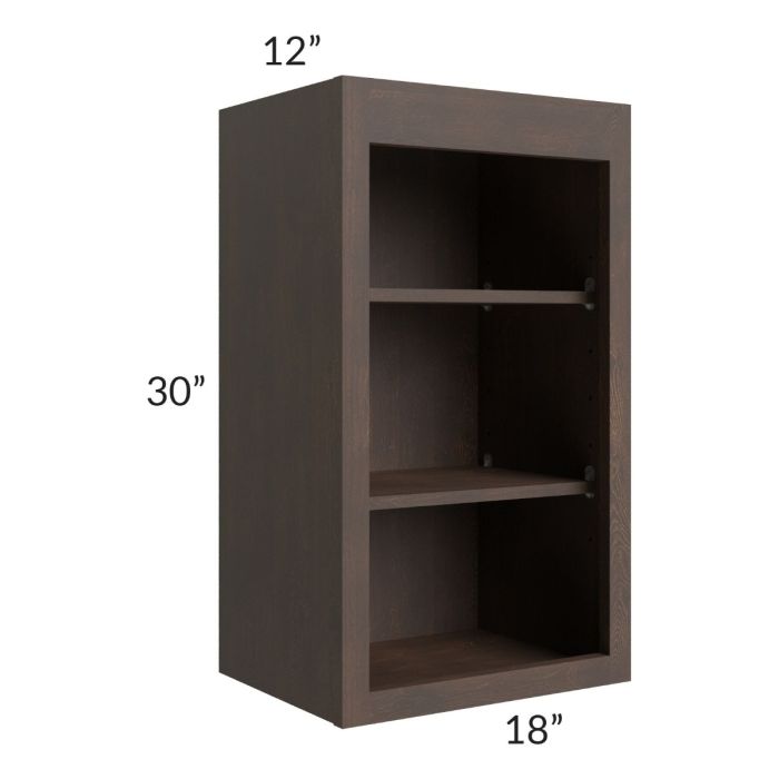 Tuscan Kona Brown 18x30 Wall Open Shelf Cabinet