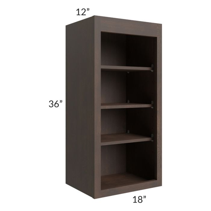 Tuscan Kona Brown 18x36 Wall Open Shelf Cabinet