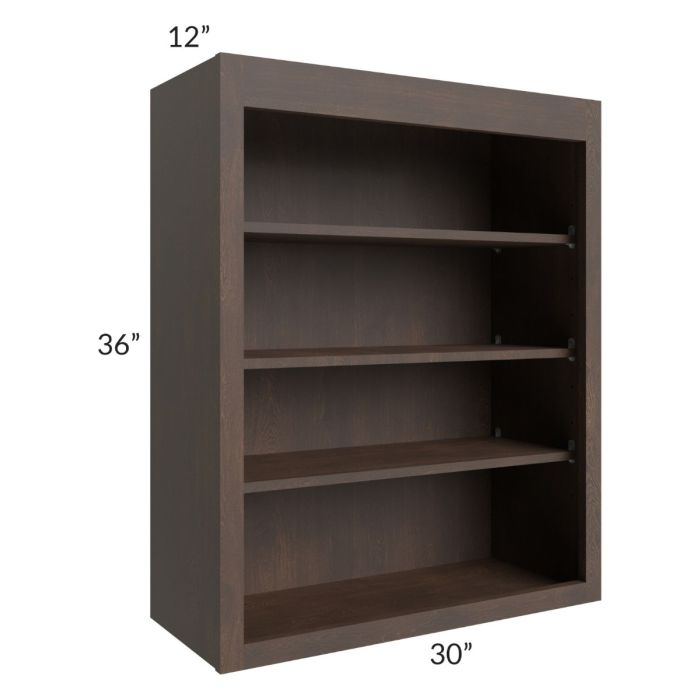 Tuscan Kona Brown 30x36 Wall Open Shelf Cabinet