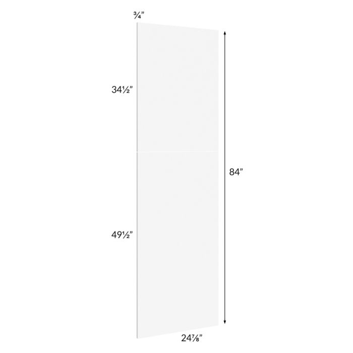 Milan White Matte Wainscot 84 Tall Panel (for 24" deep cabinets)
