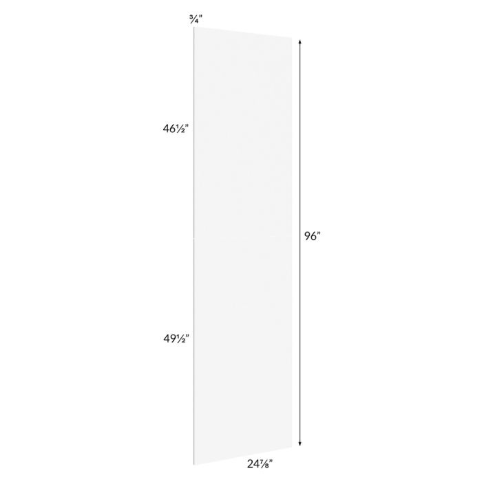 Milan White Matte Wainscot 96 Tall Panel (for 24" deep cabinets)