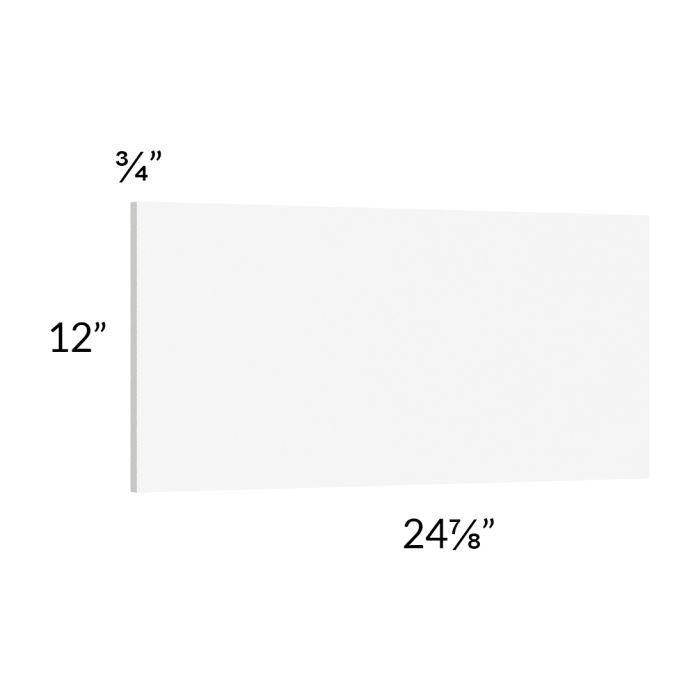 Milan White Matte Wainscot 12" Wall Panel (for 24" deep cabinets)