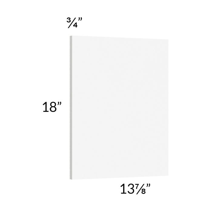 Milan White Matte Wainscot 18" Wall Panel (for 13" deep cabinets)