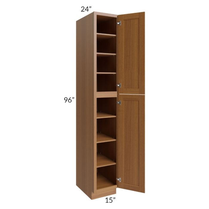 Artisan Walnut Shaker 15x96 Wall Pantry