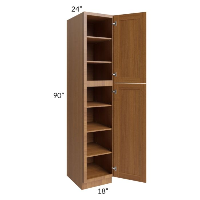 Artisan Walnut Shaker 18x90 Wall Pantry