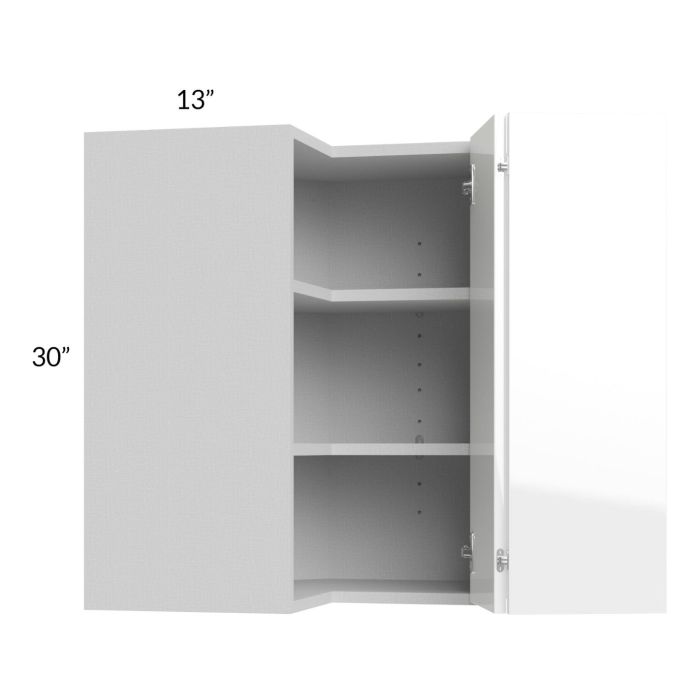 Milan White Gloss 24x30 Square Corner Wall Cabinet