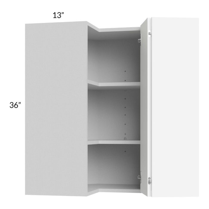 Milan White Matte 24x36 Square Corner Wall Cabinet
