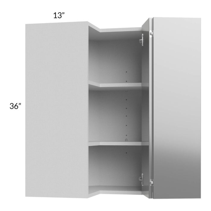 Milan Grey Gloss 24x36 Square Corner Wall Cabinet