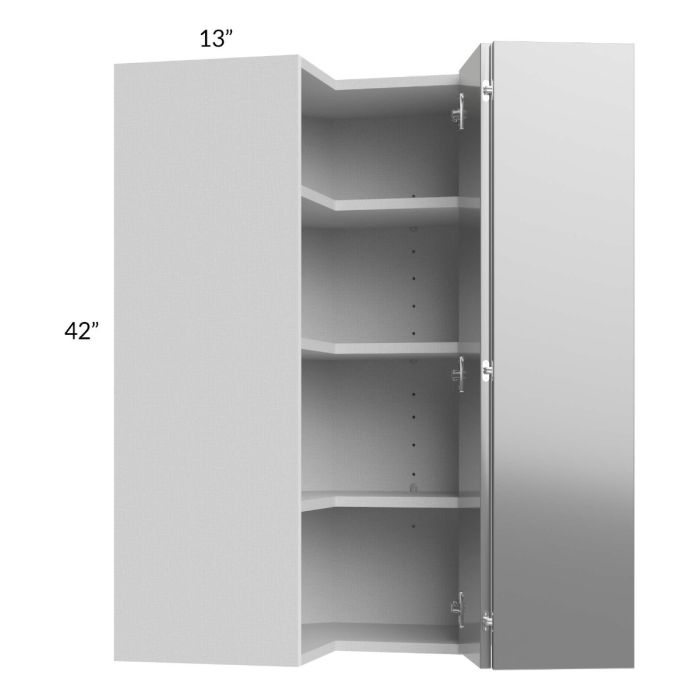Milan Grey Gloss 24x42 Square Corner Wall Cabinet