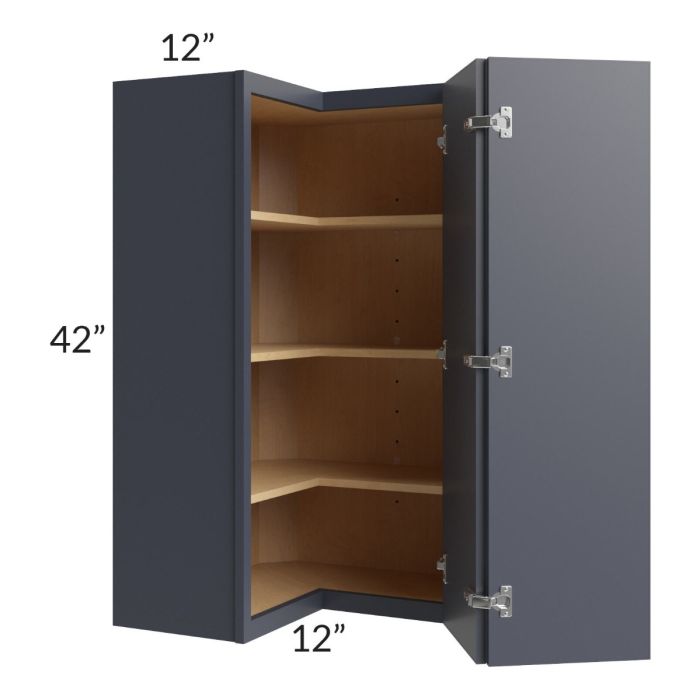 Vienna Indigo 24x42 Square Corner Wall Cabinet