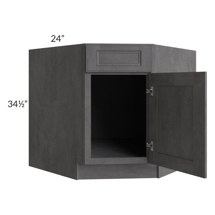 Stone Grey 36" Diagonal Corner Sink Base Cabinet