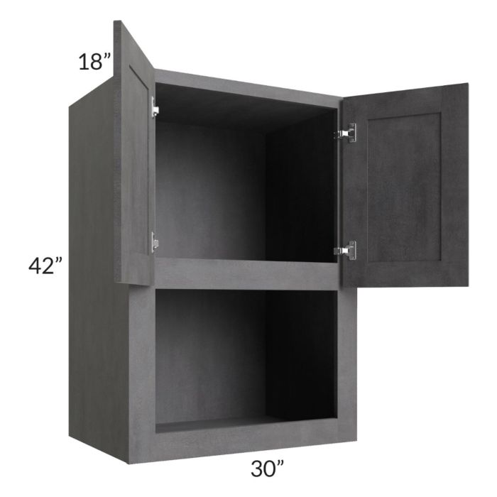 Stone Grey 30x42 Microwave Cabinet