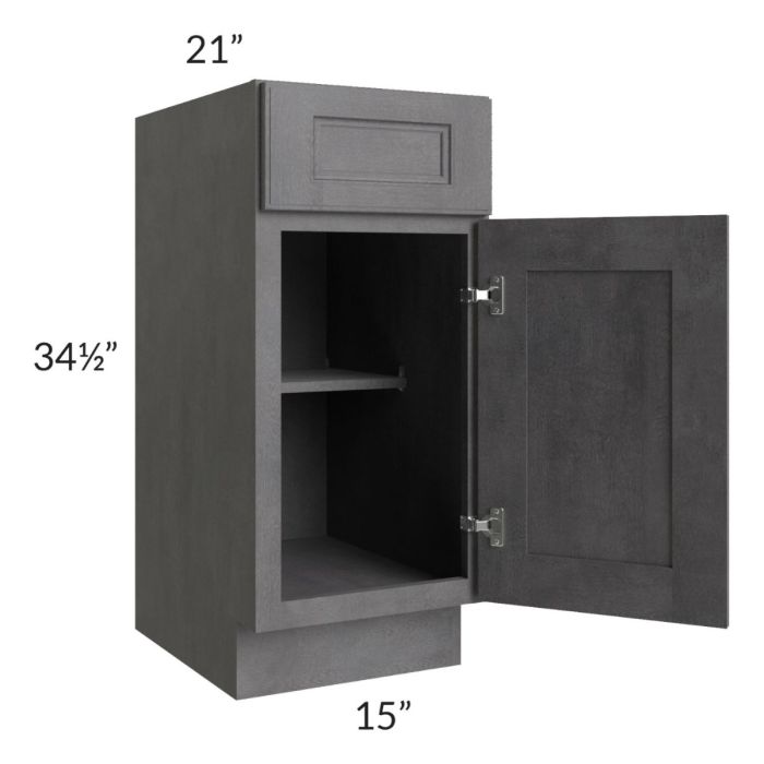 Stone Grey 15" Vanity Base Cabinet