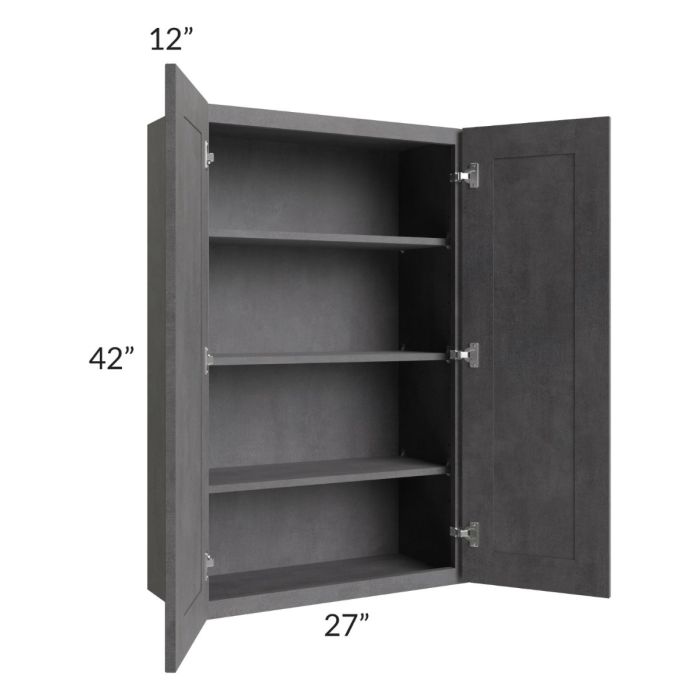 Stone Grey 27x42 Wall Cabinet