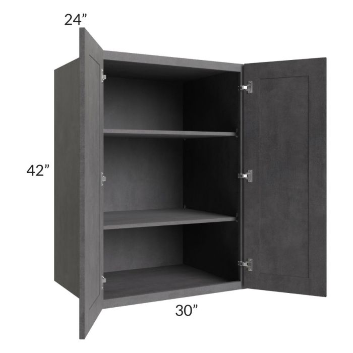 Stone Grey 30x42x24 Split Pantry Wall Cabinet
