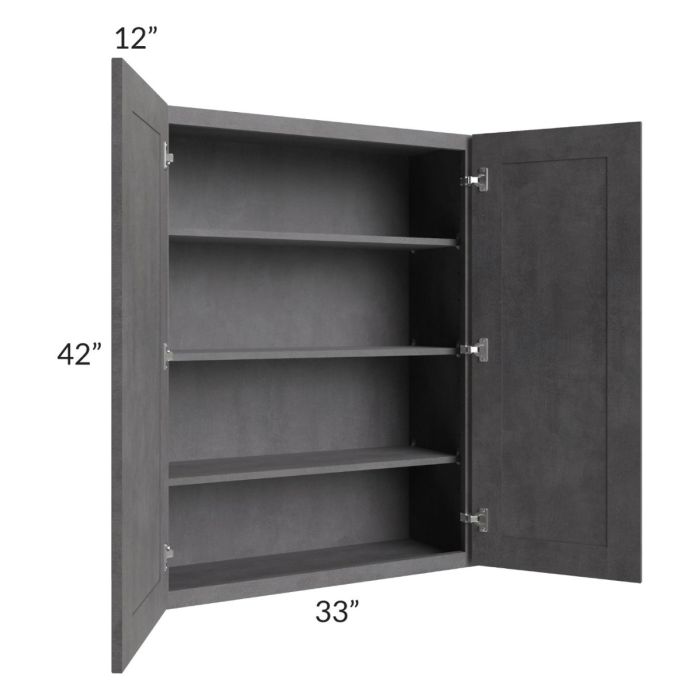 Stone Grey 33x42 Wall Cabinet