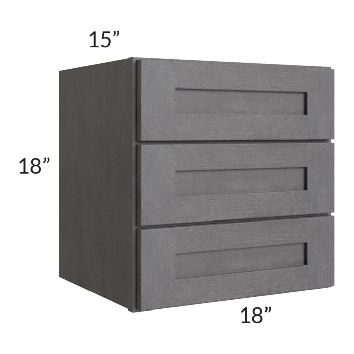 Stone Grey 18x18 3-Drawer Wall Cabinet
