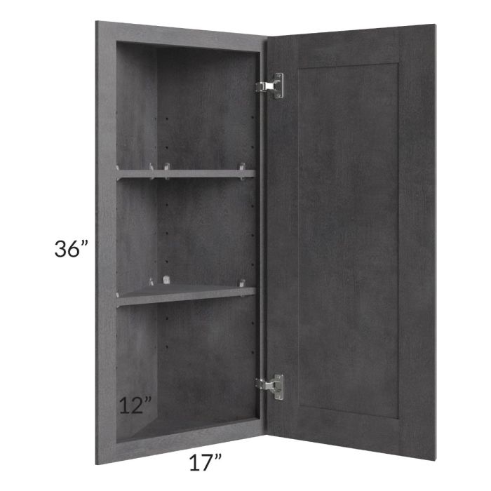 Stone Grey 12x36 Wall End Angle Cabinet
