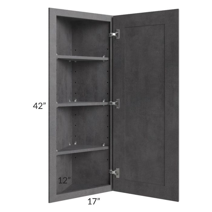 Stone Grey 12x42 Wall End Angle Cabinet