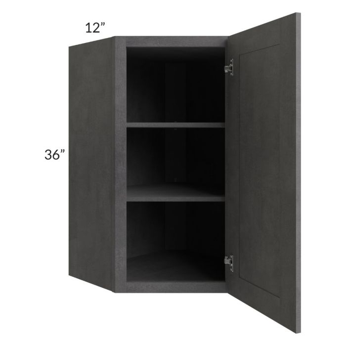Stone Grey 24x36 Diagonal Corner Wall Cabinet
