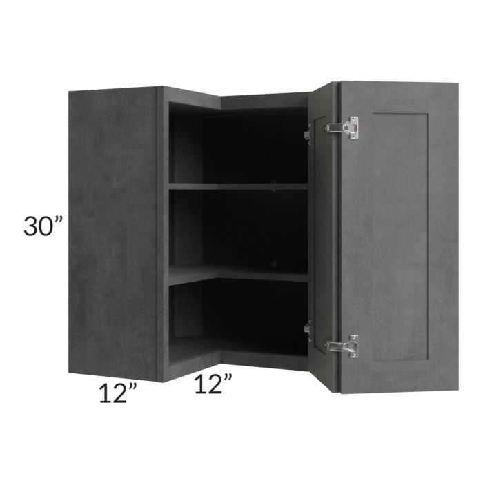 Stone Grey 24x30 Easy Reach Corner Wall Cabinet
