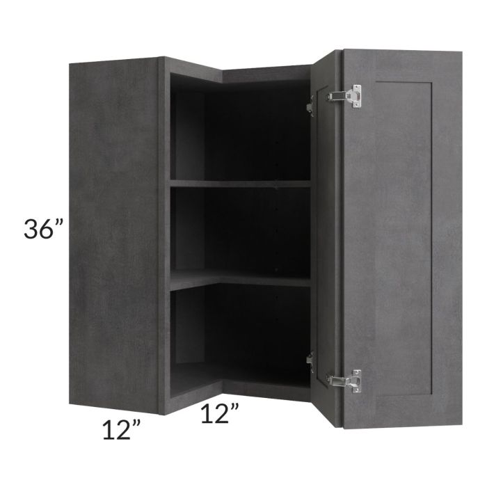Stone Grey 24x36 Easy Reach Corner Wall Cabinet