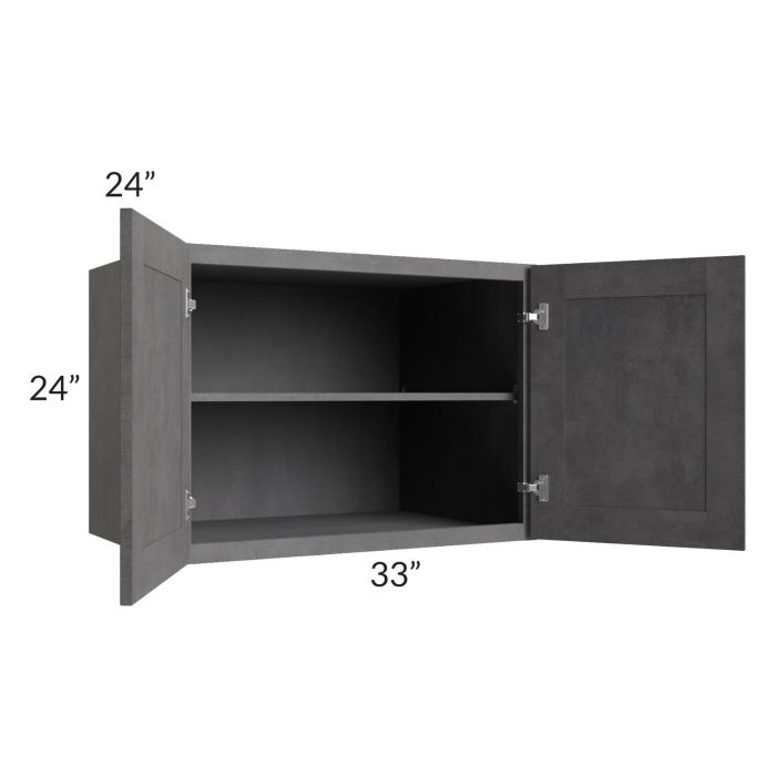 Stone Grey 33x24x24 Refrigerator Wall Cabinet