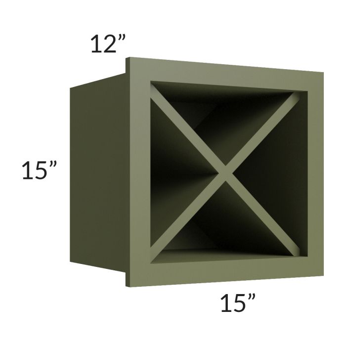 Midtown Hunter Green Shaker 15x15 Wine Rack Cabinet