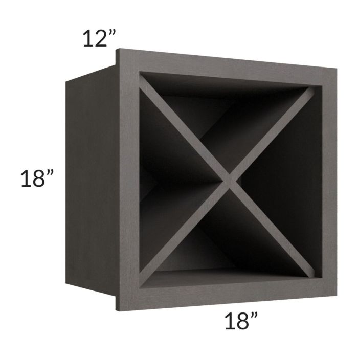 Midtown Dark Grey Shaker 18x18 Wine Rack Cabinet