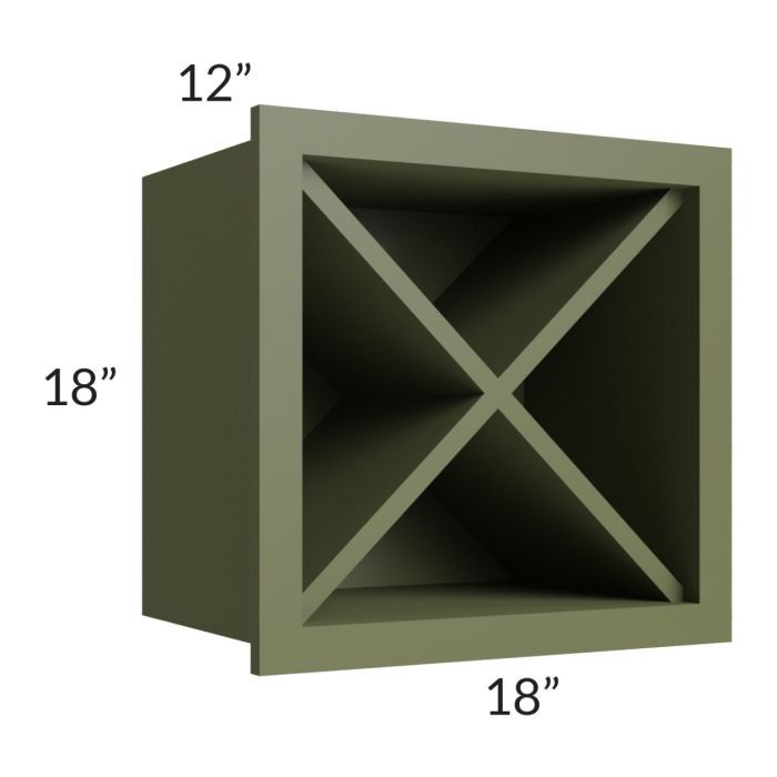 Midtown Hunter Green Shaker 18x18 Wine Rack Cabinet