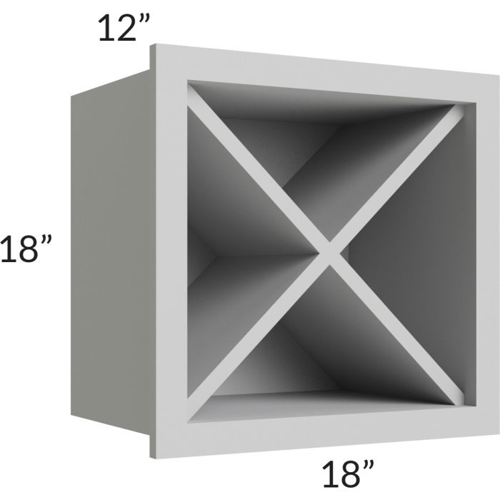 Midtown Painted Grey Shaker 18x18 Wine Rack Cabinet