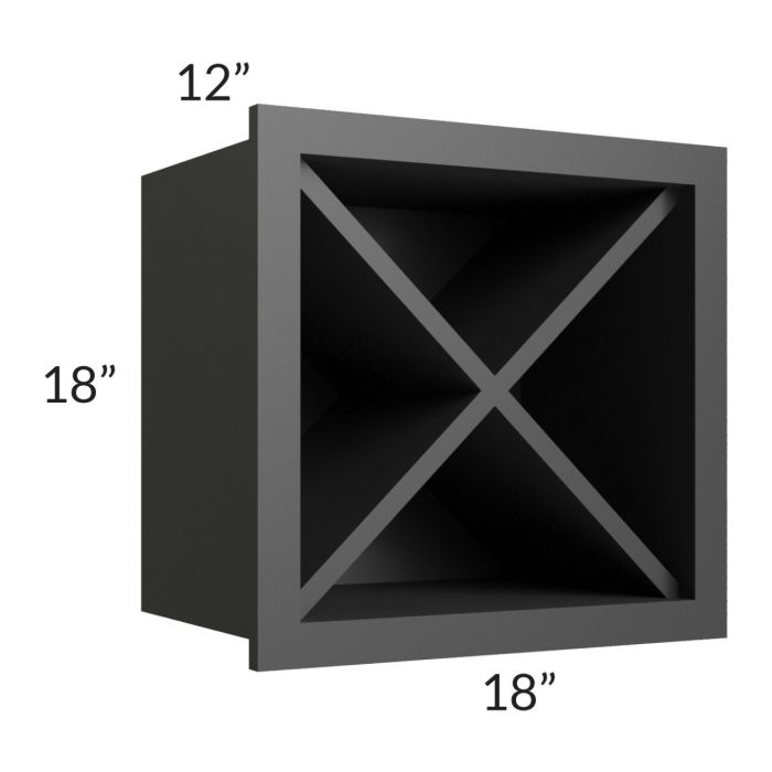 Midtown Black Shaker 18x18 Wine Rack Cabinet