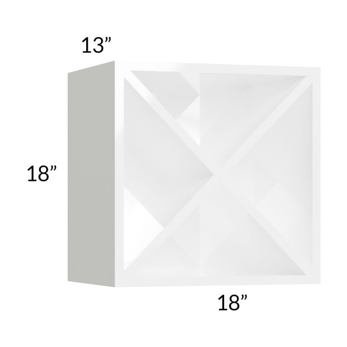 Milan White Gloss 18x18 Wine Rack Cabinet