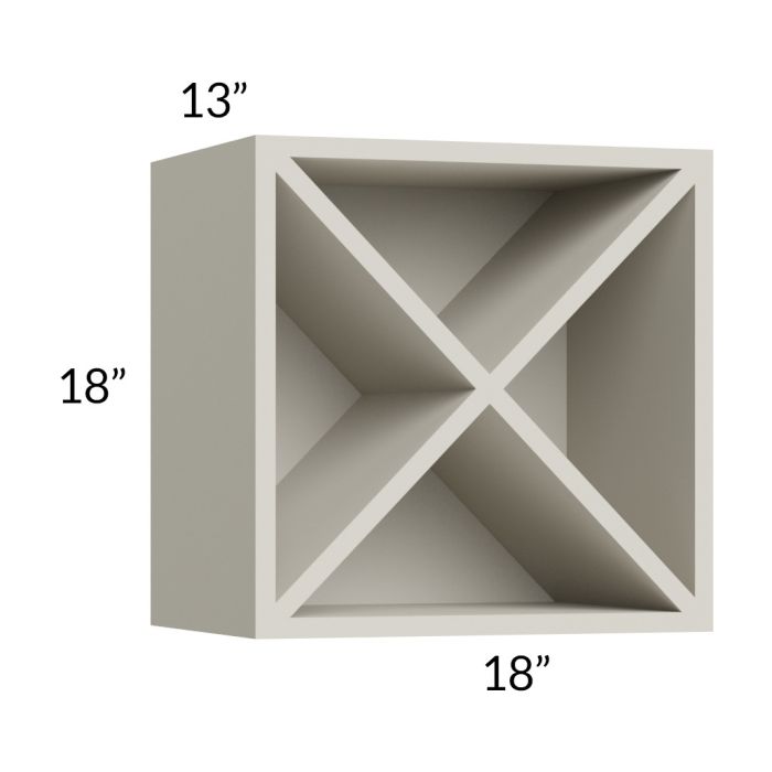 Milan Beige Matte 18x18 Wine Rack Cabinet
