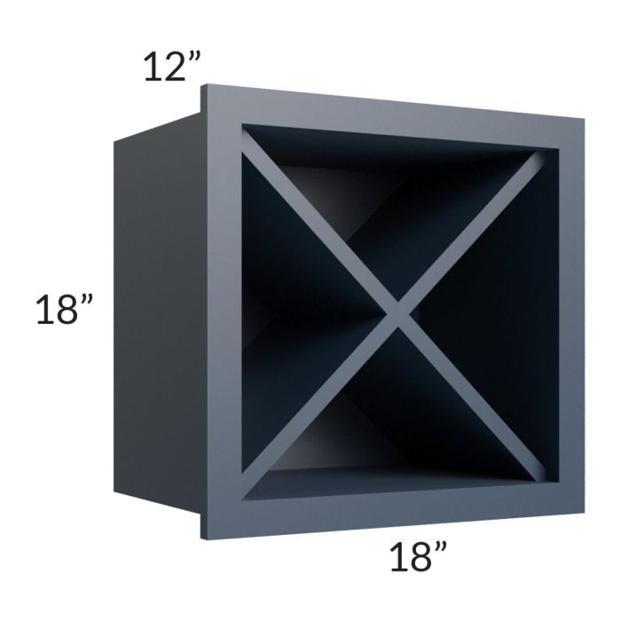 Midtown Blue Shaker 18x18 Wine Rack Cabinet