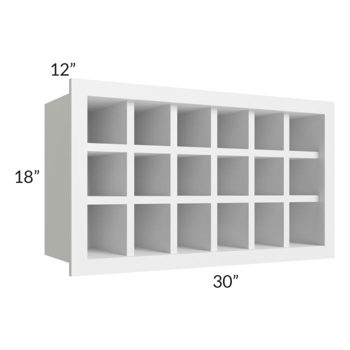 Midtown White Shaker 30x18 Wine Rack Cabinet