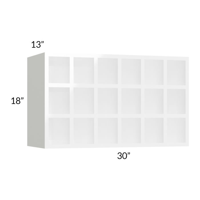 Milan White Gloss 30x18 Wine Rack Cabinet