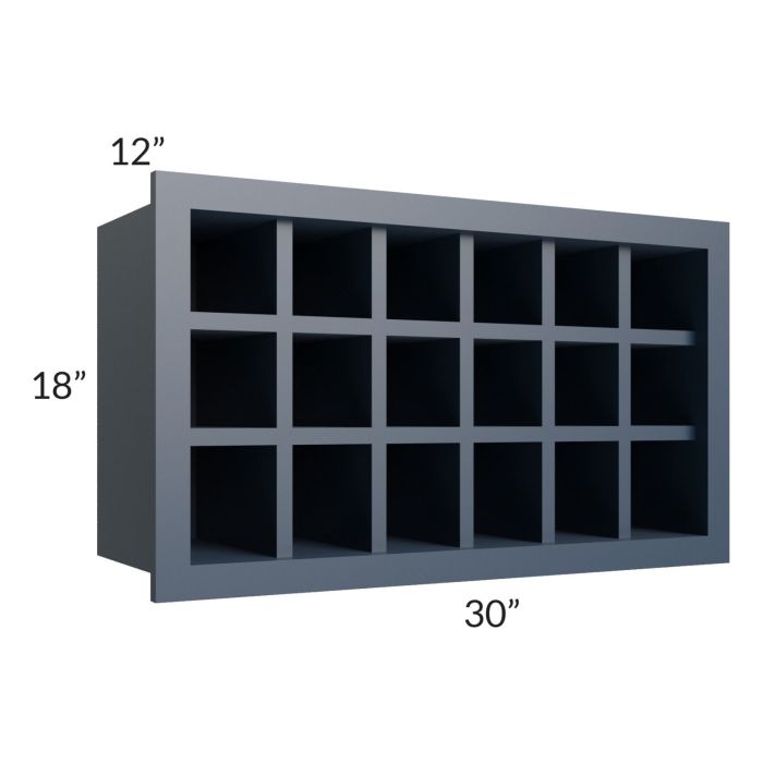 Midtown Blue Shaker 30x18 Wine Rack Cabinet