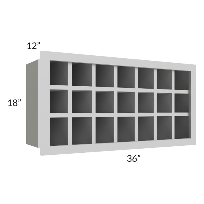 Tuscan Painted Grey 36x18 Wine Rack Cabinet