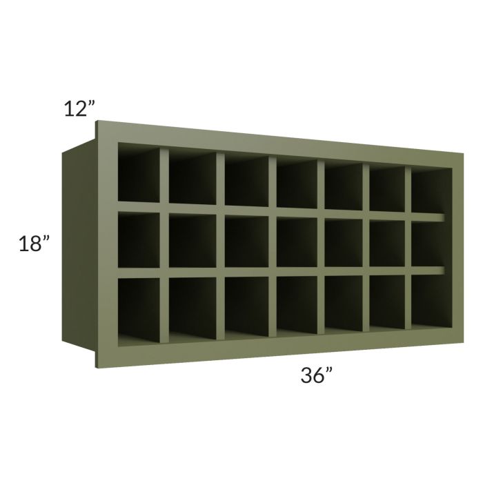 Midtown Hunter Green Shaker 36x18 Wine Rack Cabinet